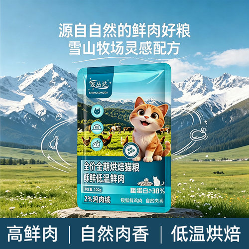 全价低温烘焙粮猫粮成幼猫通用猫粮猫咪全阶段蓝猫专用试吃装