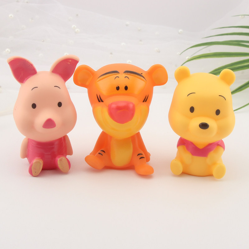 网红塑料卡通儿童可爱小熊小猪跳跳虎生日派对蛋糕装饰摆件装扮