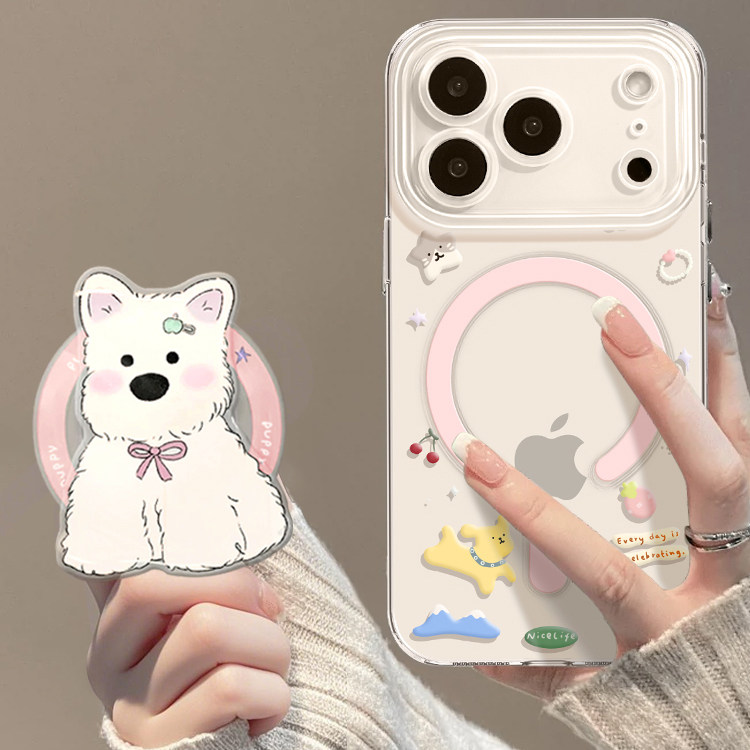 适用苹果17promax手机壳iphone17pro磁吸16pro新款16西高地15防摔13全包14带支架11透明x散热17套17air