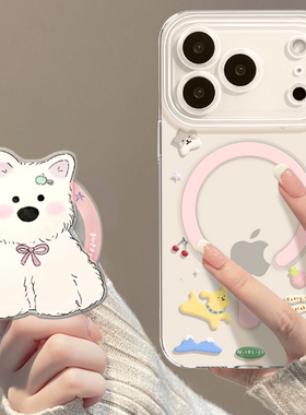 适用苹果17promax手机壳iphone17pro磁吸16pro新款16西高地15防摔13全包14带支架11透明x散热17套17air