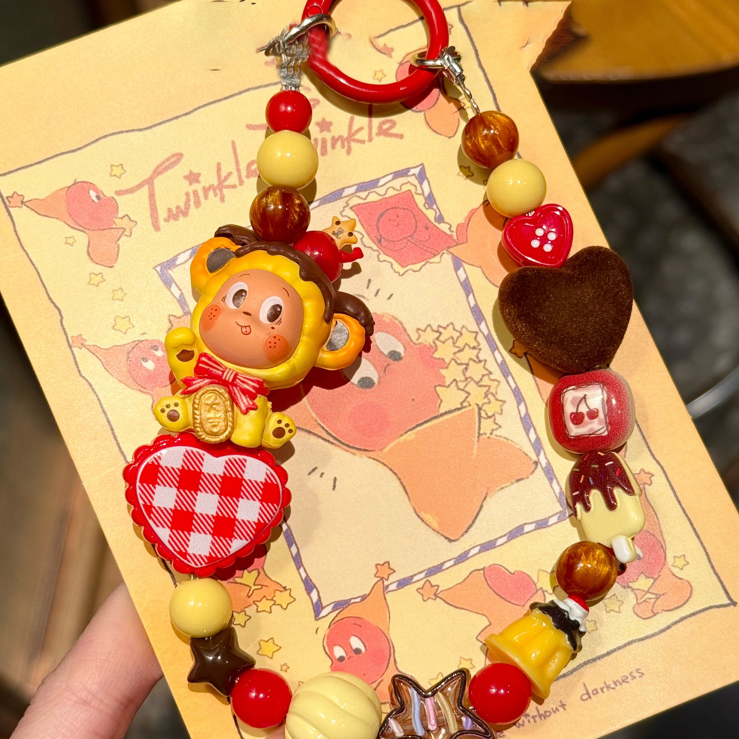 盲盒泡泡美味时刻招吉布丁星星改娃萌粒手机链原创手机挂绳可爱