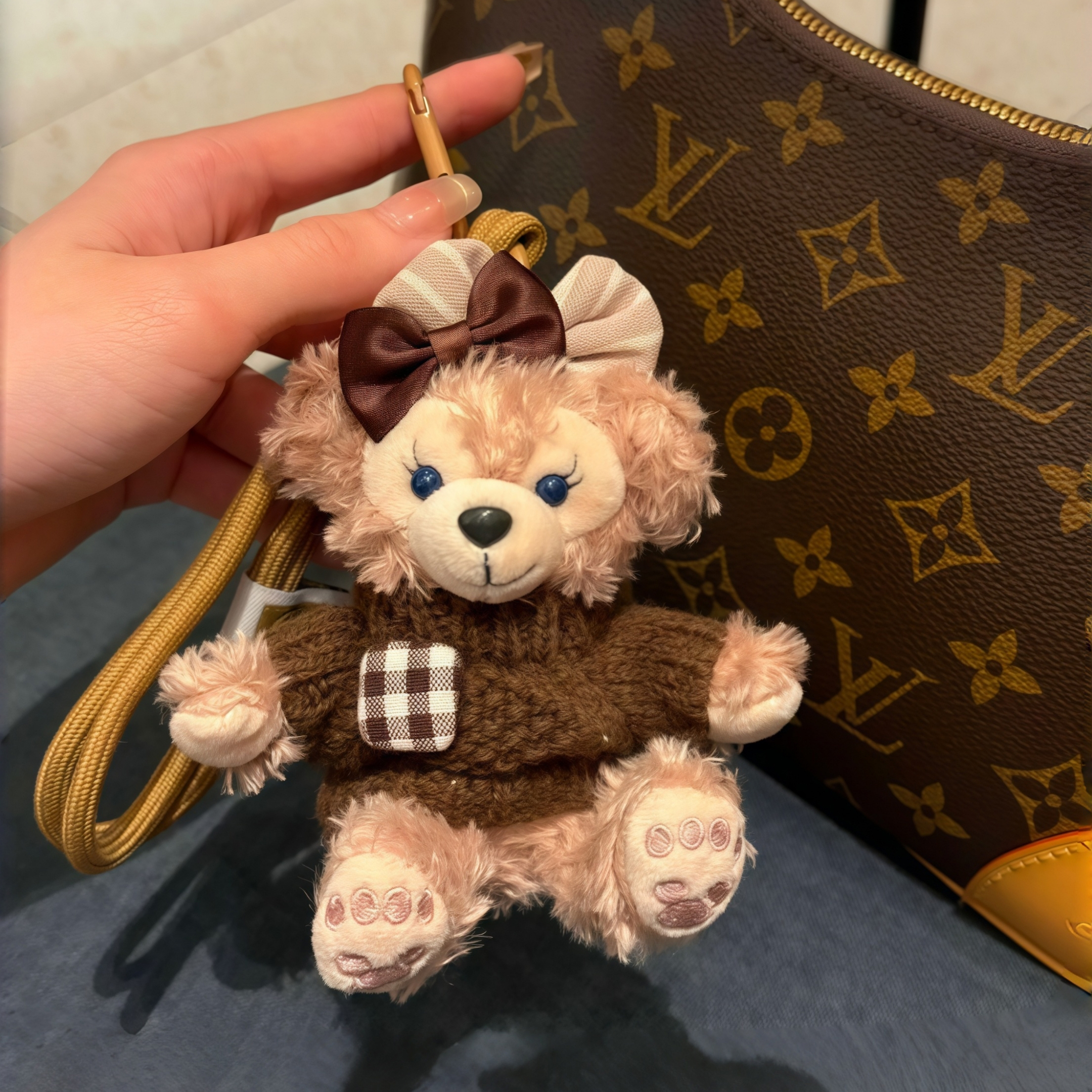 棕色雪莉玫包包挂件毛绒玩偶礼物