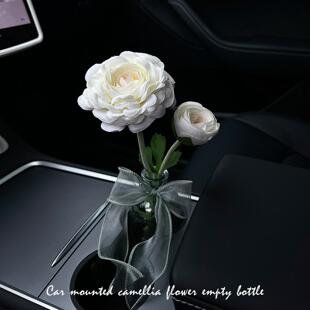 奔驰宝马奥迪特斯拉汽车摆件车载中控台花束网红高级感2024新款女