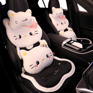 汽车坐垫冬季车座垫HelloKitty可爱毛绒高级感车坐垫汽车加热坐垫