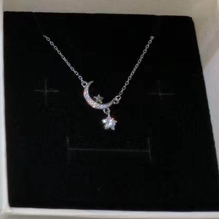 chomelkinsey超闪镶钻星月项链女轻奢设计感锁骨链2024年新款颈链