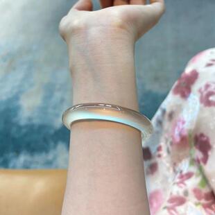 chomel kinsey 香槟马料高冰玉髓手镯白月光荔枝冻贵妃手镯少女款