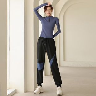 佑游跑步运动女透气健身房高级感专业瑜伽宽松薄款晨跑服套装女蓝