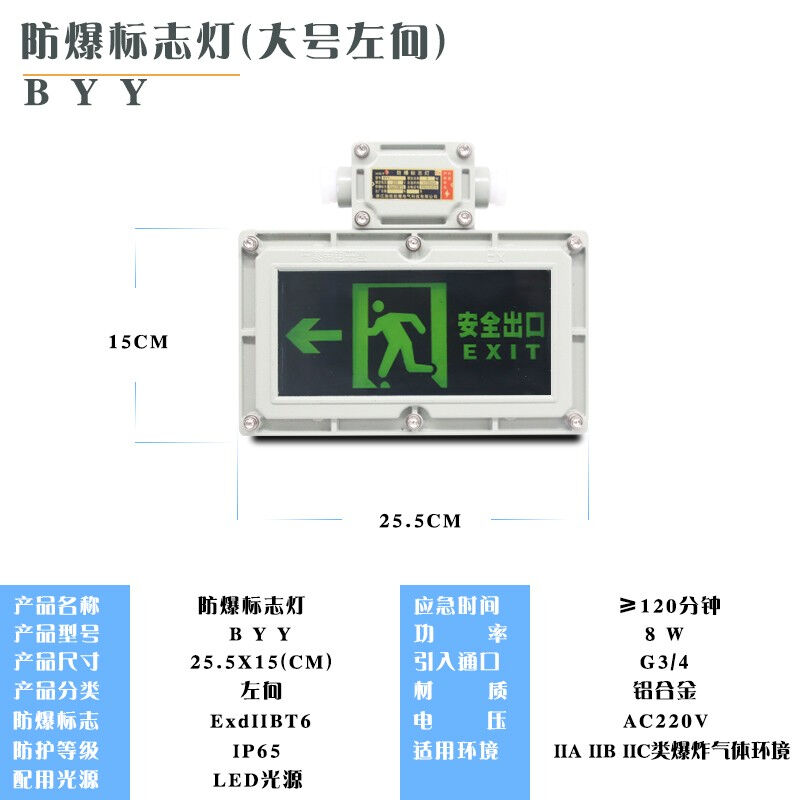 LED防爆双头应急灯BCJ标志灯疏散灯安全出口消防应急灯LED防爆安