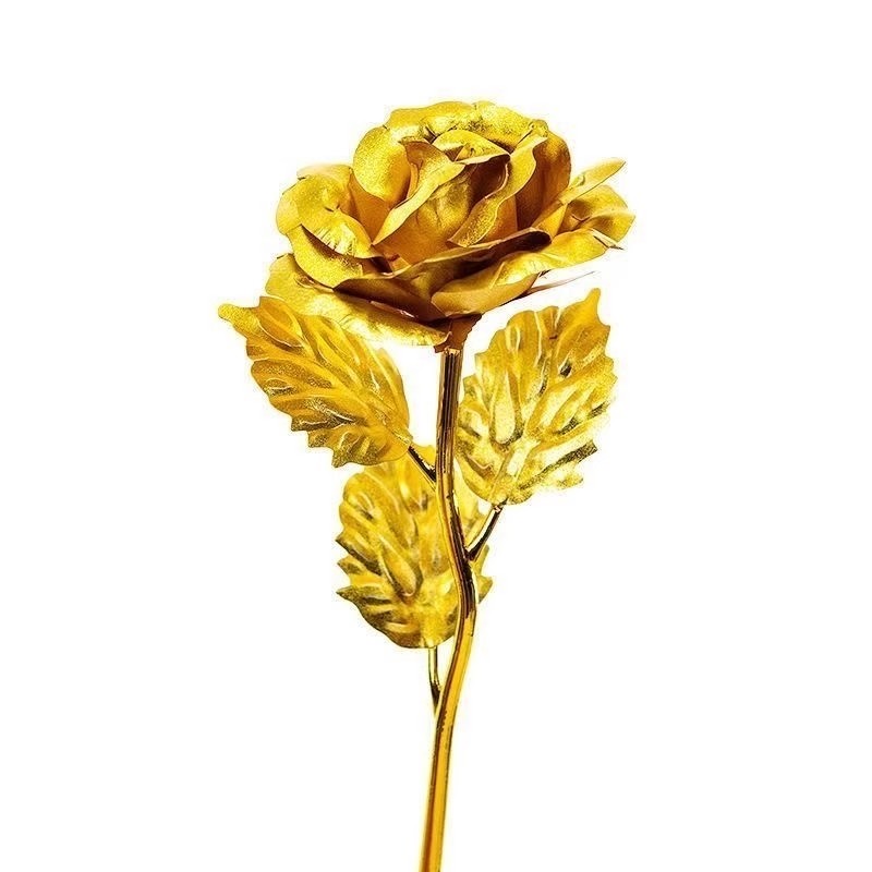 蚀金玫瑰红狼三角洲行动24k裸花七夕情人节礼品DIY金箔玫瑰花