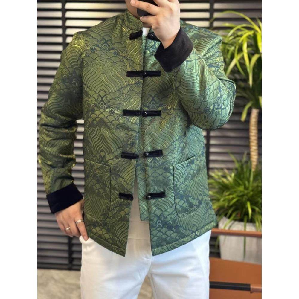 8953秋冬季男士新品中国风盘扣唐装国潮外套个性潮流百搭高级感帅,男装,唐装,淘宝优惠券,粉丝福利购,淘宝优惠卷