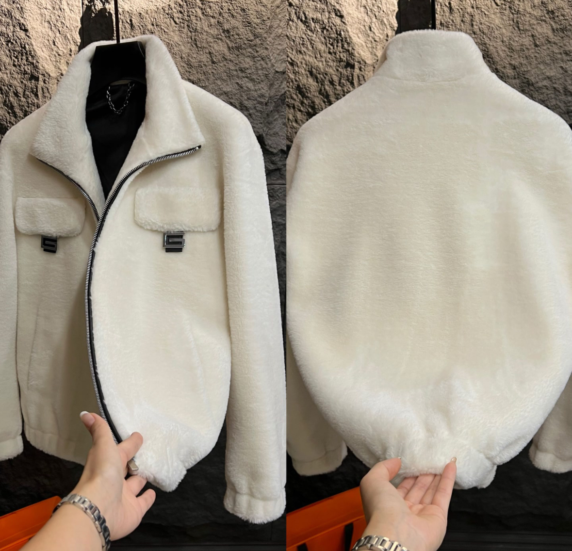 002L欧货男士高端定制绵羊毛混纺立领外套上衣夹克青春潮时尚穿搭