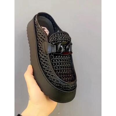 5516-1新品男士纯皮编织网孔凉鞋休闲舒适拖鞋高级感帅气范酷商务