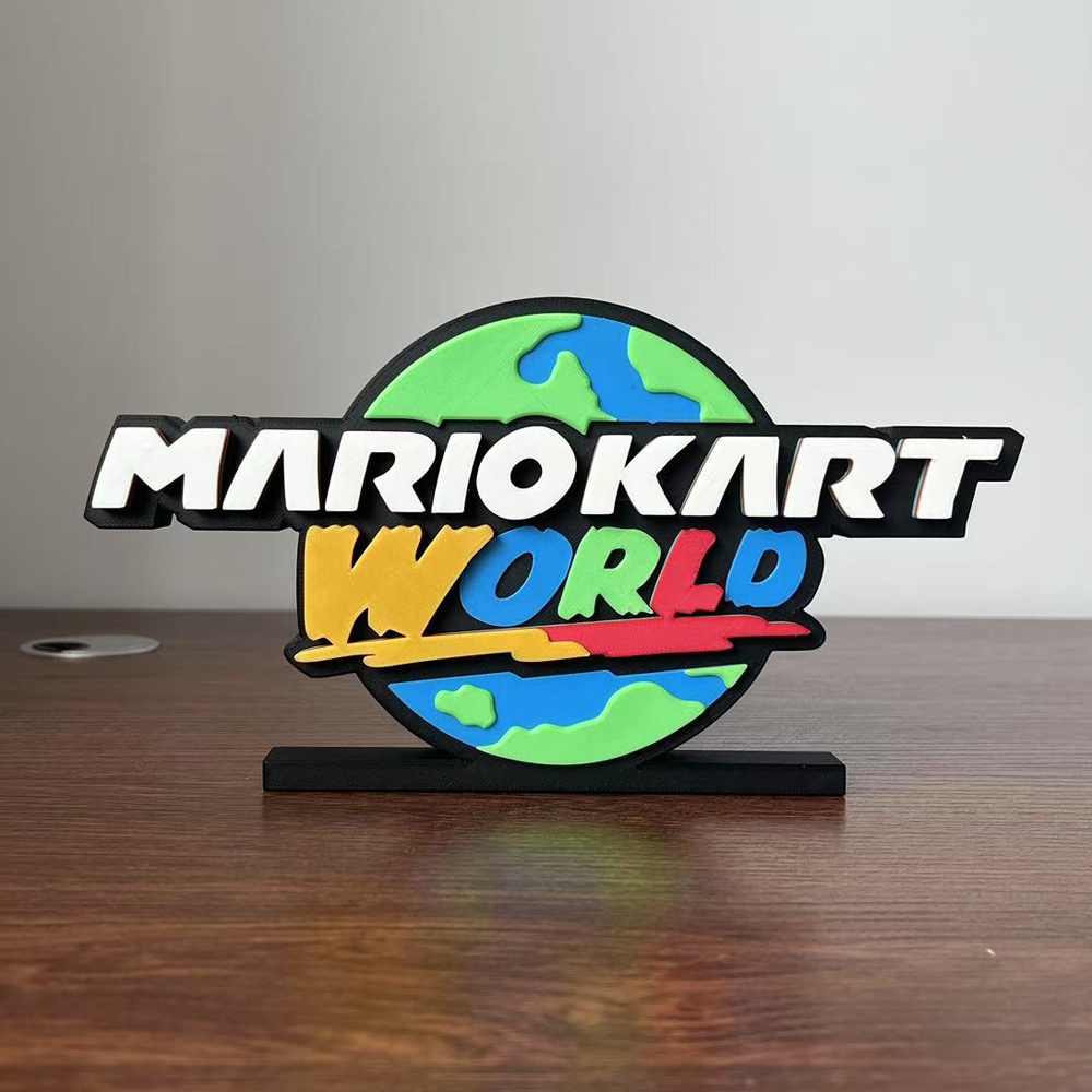 马里奥赛车世界 Mario Kart Logo 立体字体 立牌 铭牌 标志 摆件
