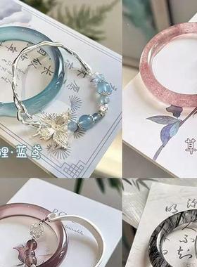 新中式中国风狐狸手镯平安锁流苏手链女小众爆款手串古风清冷手饰