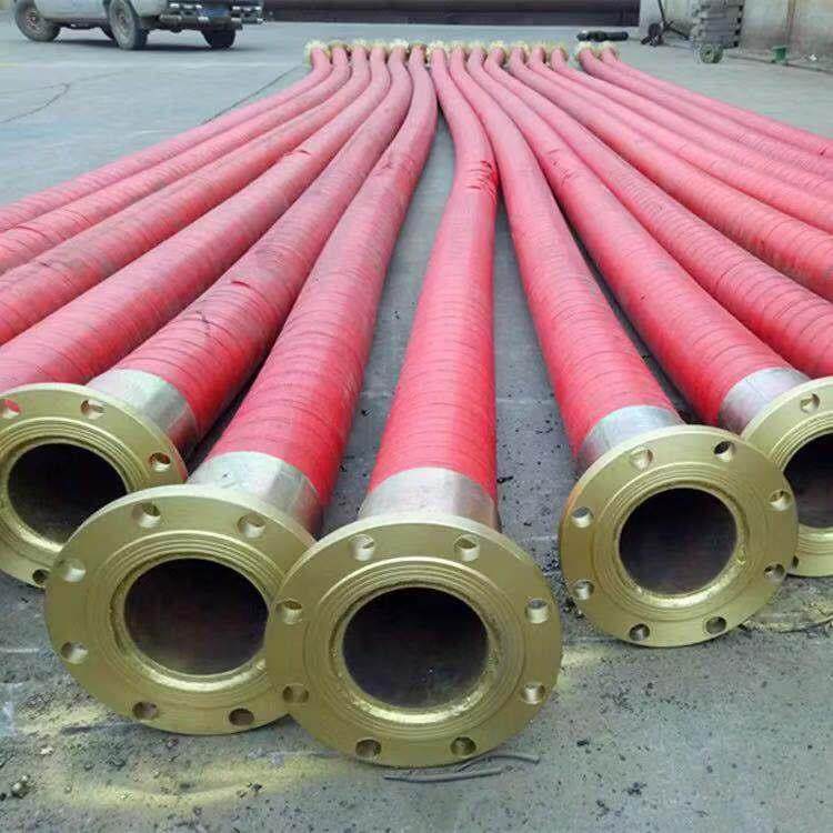 4寸DN100mm大口径钢丝编织缠绕高压胶管矿用吸排泥浆法兰橡胶软管