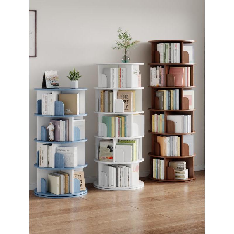 旋转书架一体靠墙阅读绘本架落地置物架360度书柜转角书架子