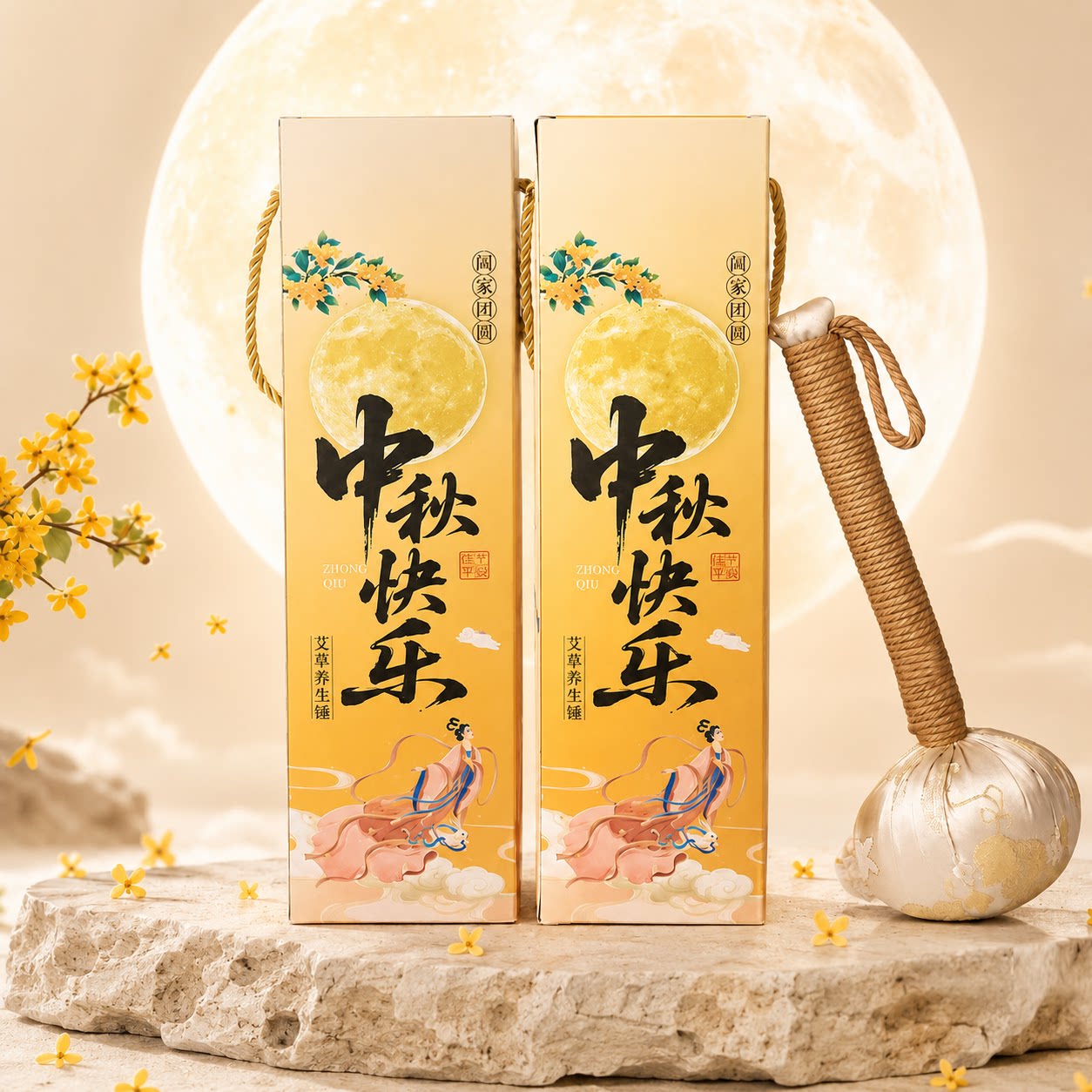中秋节伴手礼实用小礼品养生艾草锤礼盒送员工公司定制高档小礼物图片