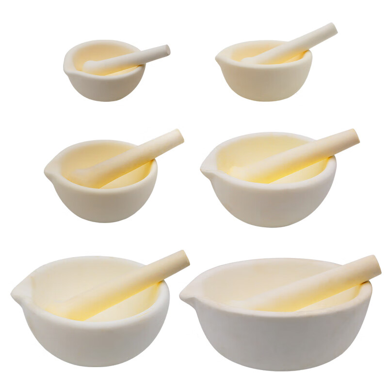 刚玉研钵60/80/100/130/160/220mm实验氧化铝刚玉乳钵含研钵棒开