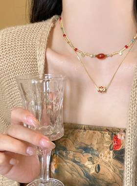 新中式敦煌配色串珠项链女