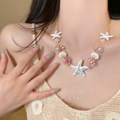 度假风海边海星贝壳项链女款 海岛三亚穿搭锁骨链2026新款 颈链配饰