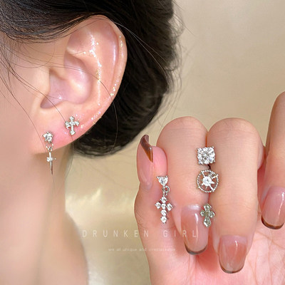 医用钛钢十字架耳骨钉多耳洞耳饰