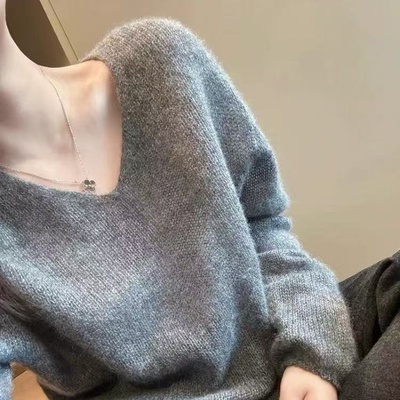纯色V领山羊绒衫女2025新款