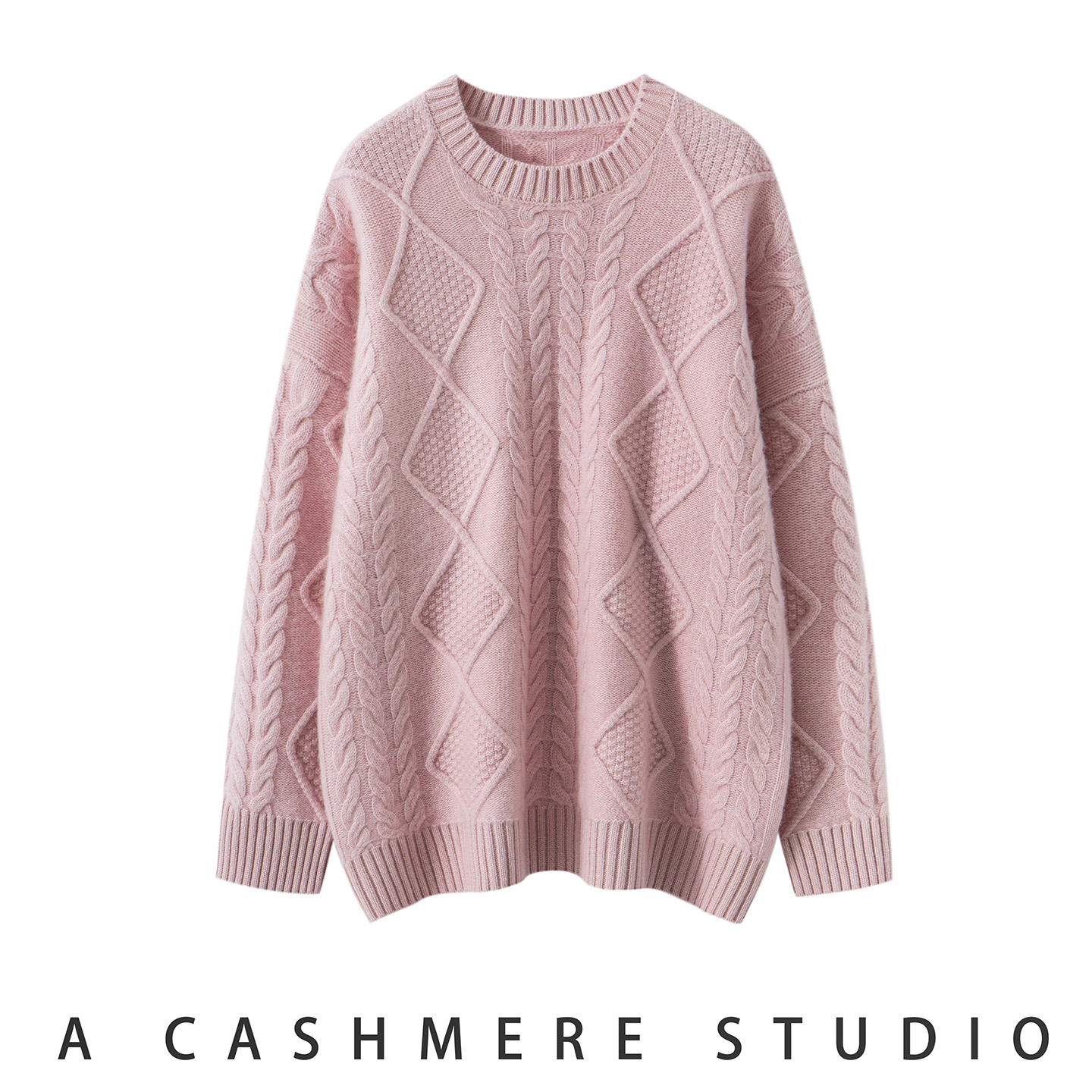 中长款圆领山羊绒衫女