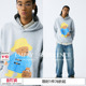 重磅连帽卫衣 小熊公文包麻灰手绘印花宽松帽衫 EMPTY REFERENCE