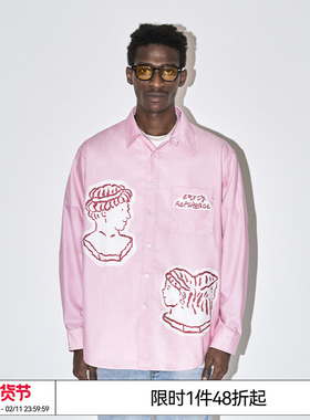 特惠6折起EMPTY REFERENCE原创罗马头像印花衬衫男女潮流休闲衬衣