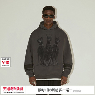 REFERENCE杜宾犬美式 EMPTY 连帽卫衣复古休闲 王鹤棣同款