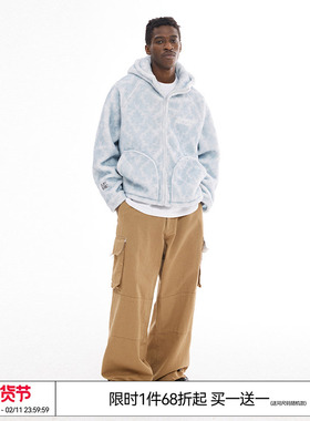 特惠7折 EMPTY REFERENCE美式复古原创LOGO印花摇粒绒外套