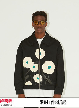 太一 EMPTY REFERENCE原创黑色暗夜花朵印花夹克男女宽松休闲外套