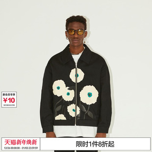 太一 REFERENCE原创黑色暗夜花朵印花夹克男女宽松休闲外套 EMPTY