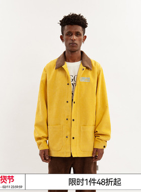 特惠6折起 EMPTY REFERENCE复古拼接灯芯绒夹克 黄色