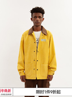 EMPTY REFERENCE复古拼接灯芯绒夹克 黄色