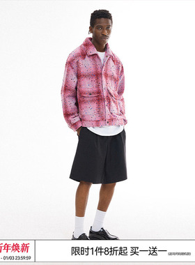 吴克群 十个勤天EMPTY REFERENCE复古分割粗花呢宽松格子夹克外套