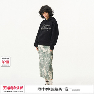 连帽卫衣 复古原创黑色珍珠LOGO宽松休闲长袖 EMPTY REFERENCE美式