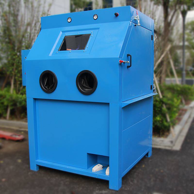 供应手动箱式喷砂设备 不锈钢壳体湿式喷砂机除锈液体喷砂机