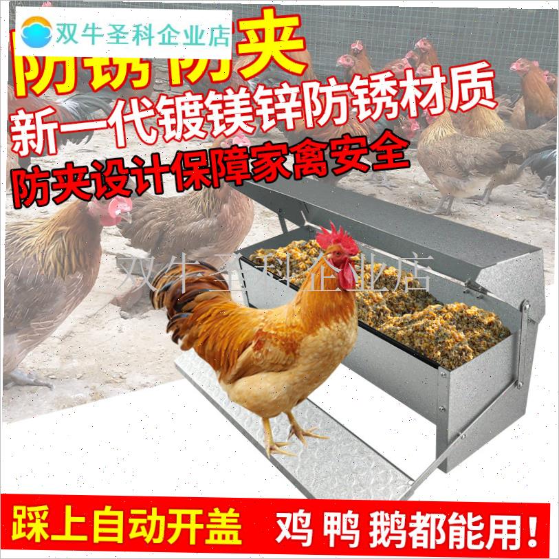 家用喂鸡食槽防雨自动食槽踏板鸡槽防鼠神器鸡R鸭鹅养鸡家禽喂食.