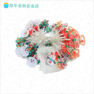 太阳能led小彩k灯闪灯串灯圣诞树老人造型氛围灯带圣诞节装饰品.