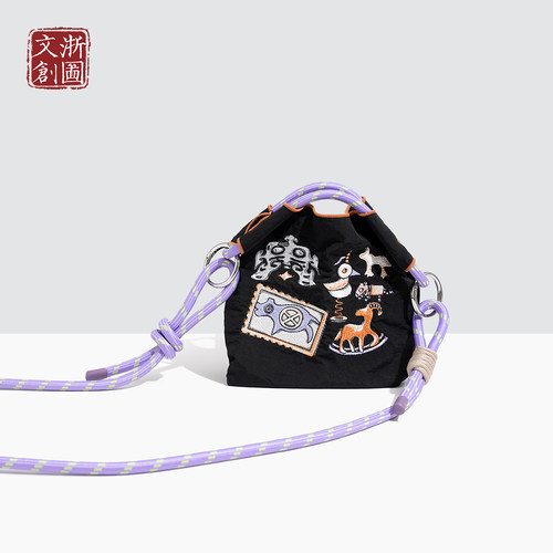 【浙江图书馆】器铭文录文创刺绣斜挎包小包复古便携手提两用