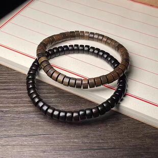 天然加里曼丹奇楠沉香药片男女手串佛珠男款正品文玩檀木单圈正品