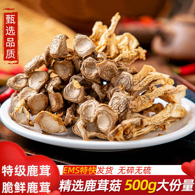 鹿茸菇干货500g鹿茸菌特级非野生脆脆菇新鲜香菇蘑菇煲汤食材包邮
