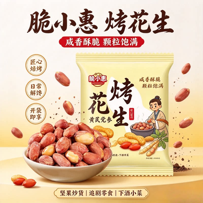 脆小惠碳烤花生香酥脱油下酒