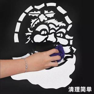 圣诞树喷雪圣诞节商场酒店铺玻璃门橱窗喷画装饰喷图案模板不融化