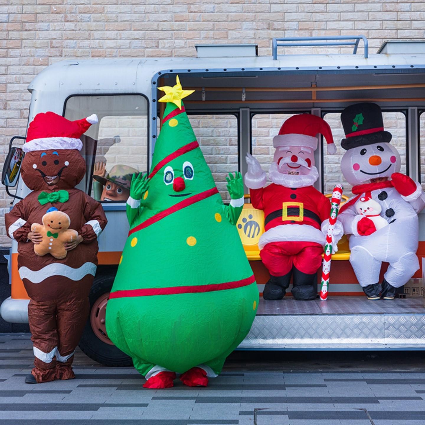 圣诞充气服装圣诞节表演出服圣诞老人雪人圣诞树衣服卡通装扮道具