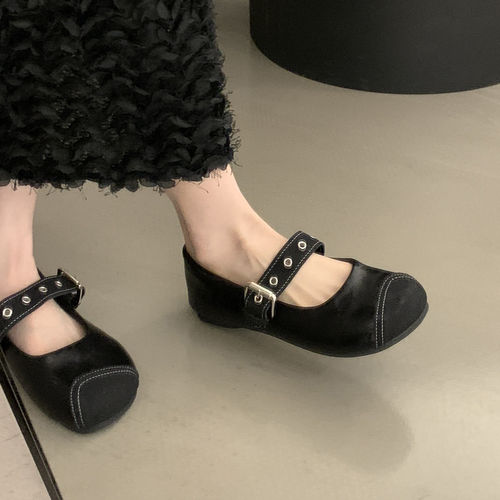 平底复古玛丽珍鞋女2026新款春夏季配裙子浅口单鞋孕妇休闲晚晚鞋