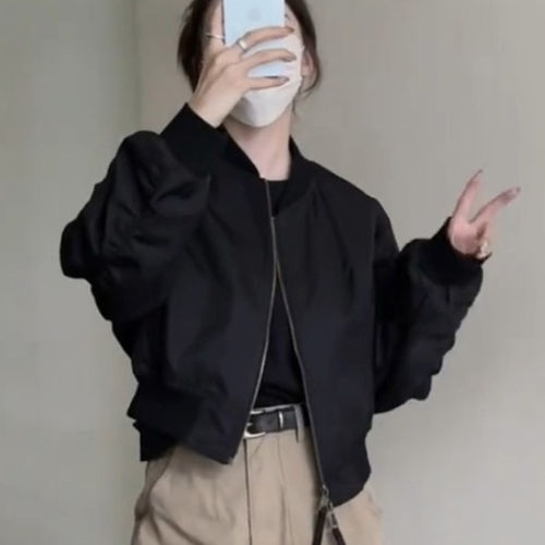 韩系棒球服外套女2025年新款春季爆款宽松休闲小个子短款夹克上衣