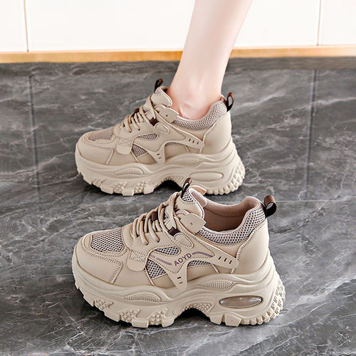 内增高8CM女鞋2026新款秋季网面轻便休闲运动鞋厚底显脚小老爹鞋