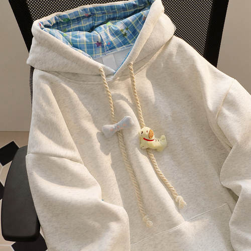 2026新款连帽灰色卫衣女宽松爆款时尚洋气学生春秋薄款上衣服外套